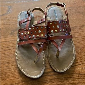 brown leather style sandals
